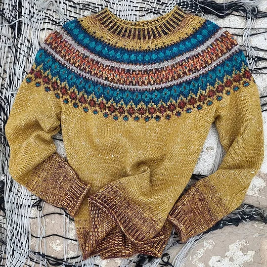 Bea - Coloured Knit printed cardigan