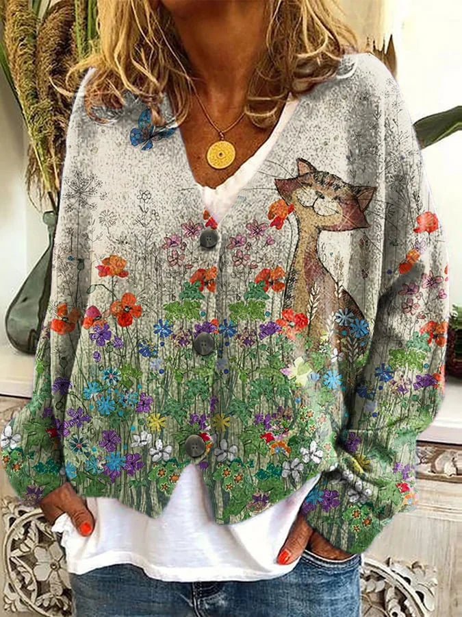 Adressa - Cat Designed Cardigan