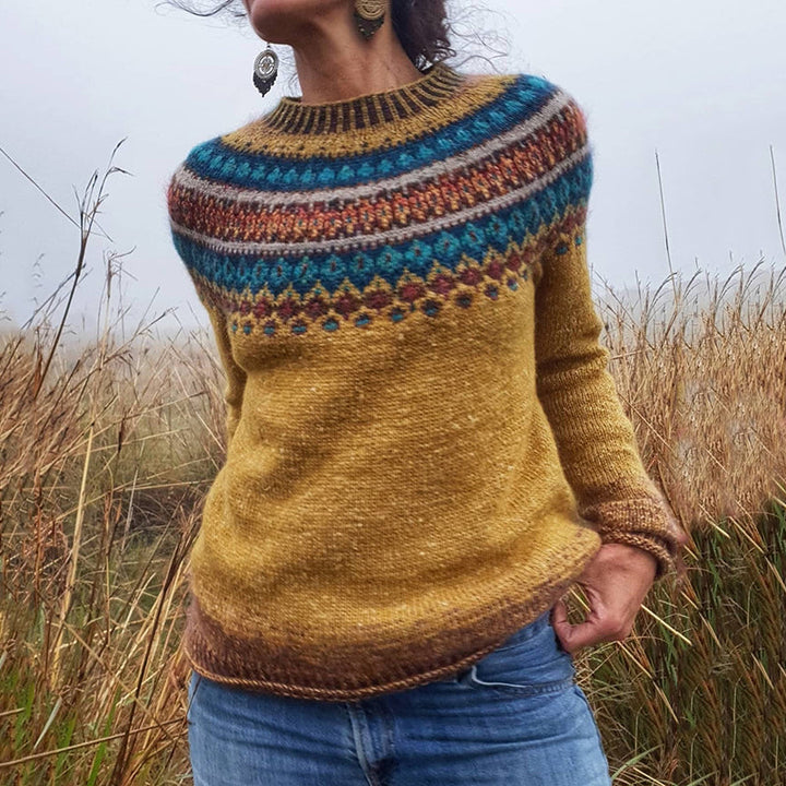 Bea - Coloured Knit printed cardigan