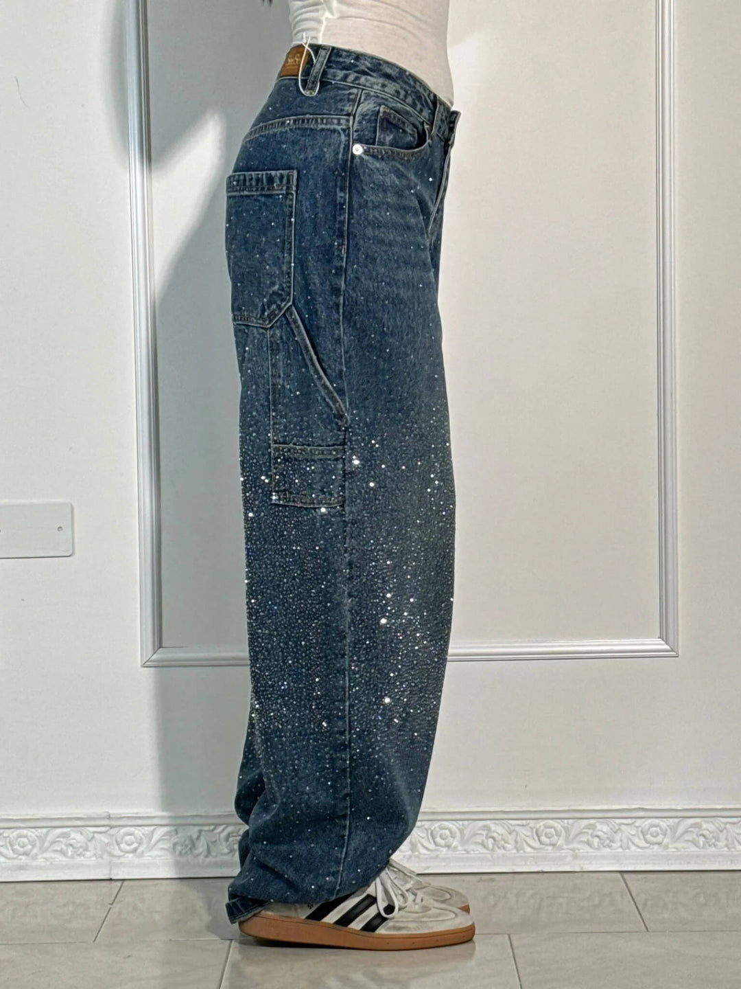 Violette™ Hose mit hoher Taille und weiten Beinen und Knopftaschen