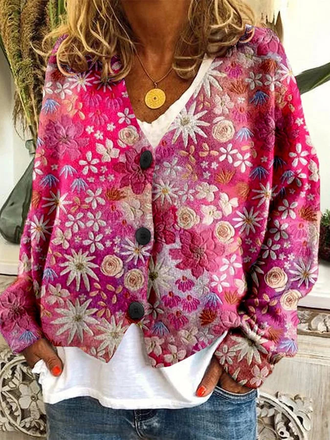 Sovelle - Pink Superior Comfort  Printed Cardigan