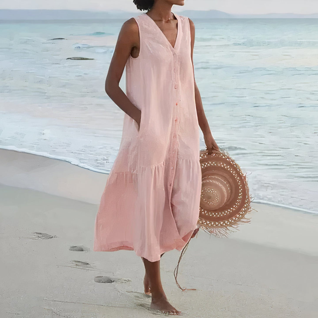 Trendy Linen Beach dress | Carla