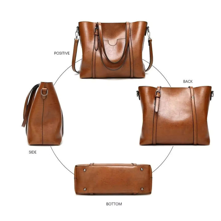 LOUISA - Leather Tote Bag - Elle Melbourne
