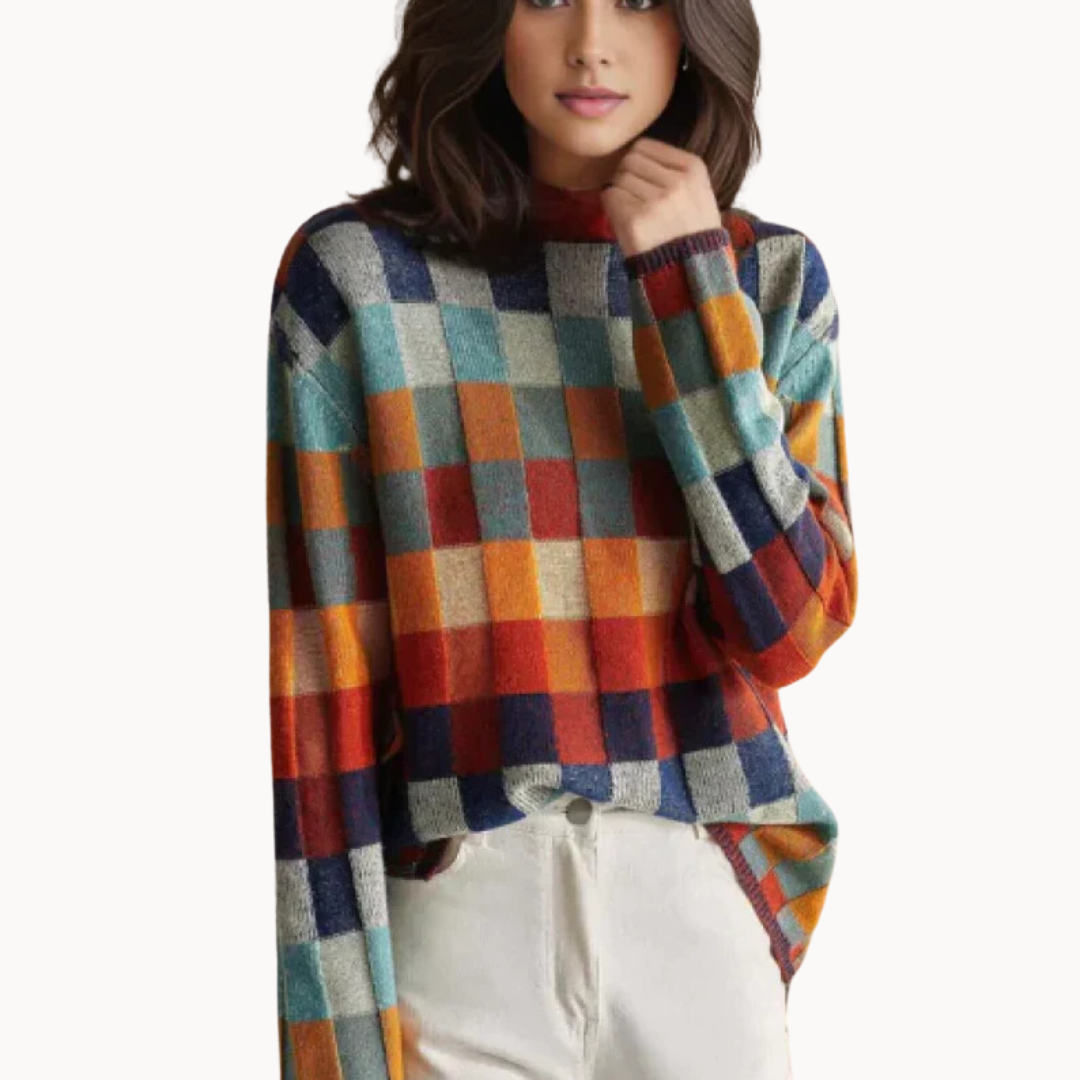 Mabel | Cashmere Patchwork Turtleneck Jumper