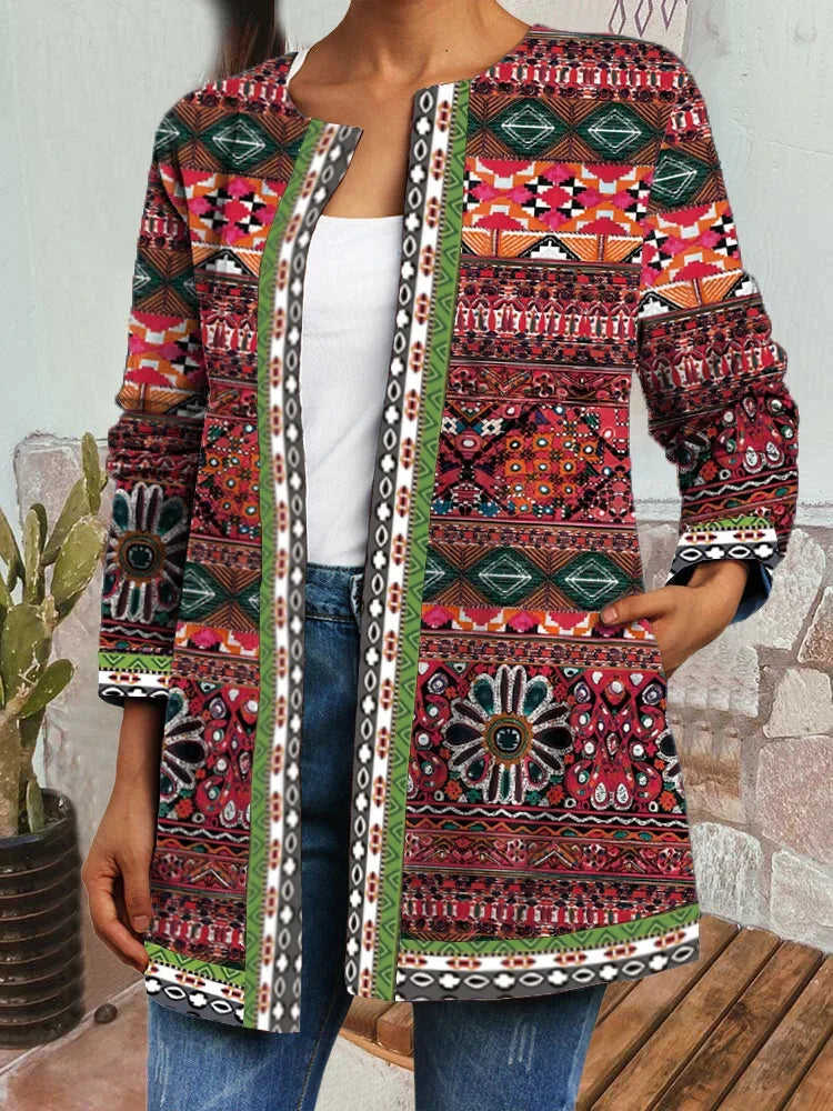 Hannah I Retro Style Printed Jacket