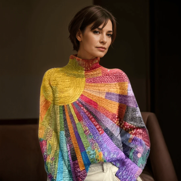 Ada - Cheerful colorful turtleneck sweater