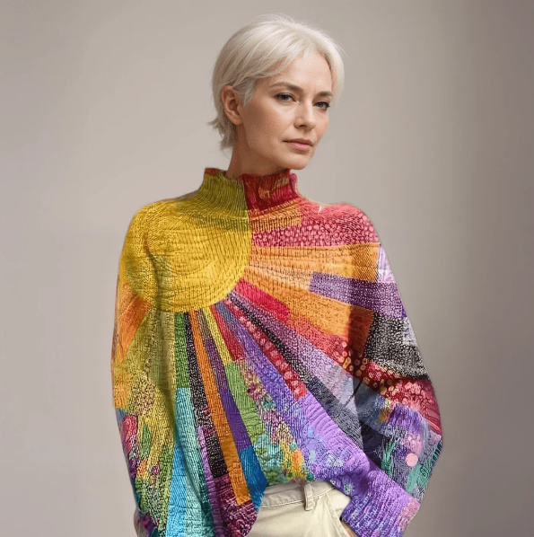 Ada - Cheerful colorful turtleneck sweater