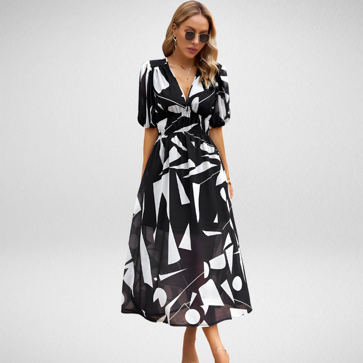 Dhalia - Charming Dress with V-Neckline
