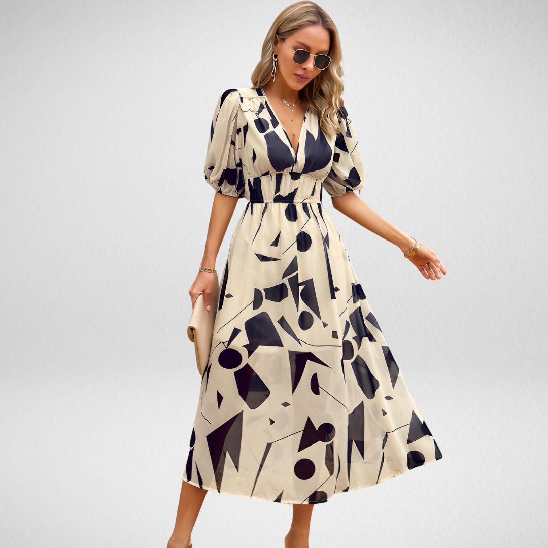 Dhalia - Charming Dress with V-Neckline