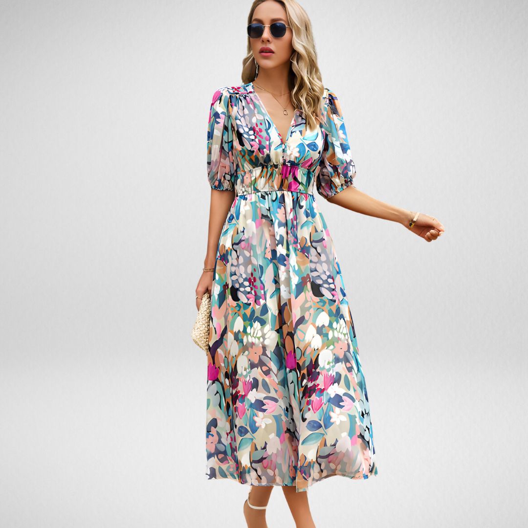 Dhalia - Charming Dress with V-Neckline