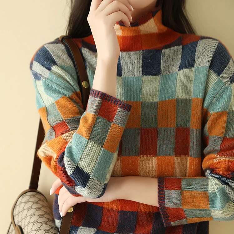 Mabel | Cashmere Patchwork Turtleneck Jumper